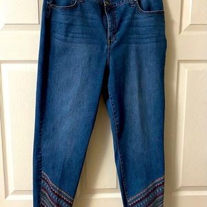 Style & Co crop jeans with embroidery.